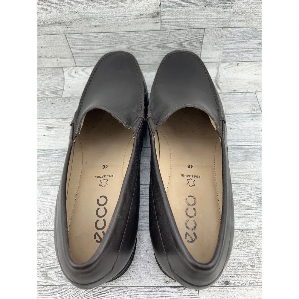 Ecco Men Helsinki 2 Cocoa Brown Leather Slip On Loafers 670104 Size 46